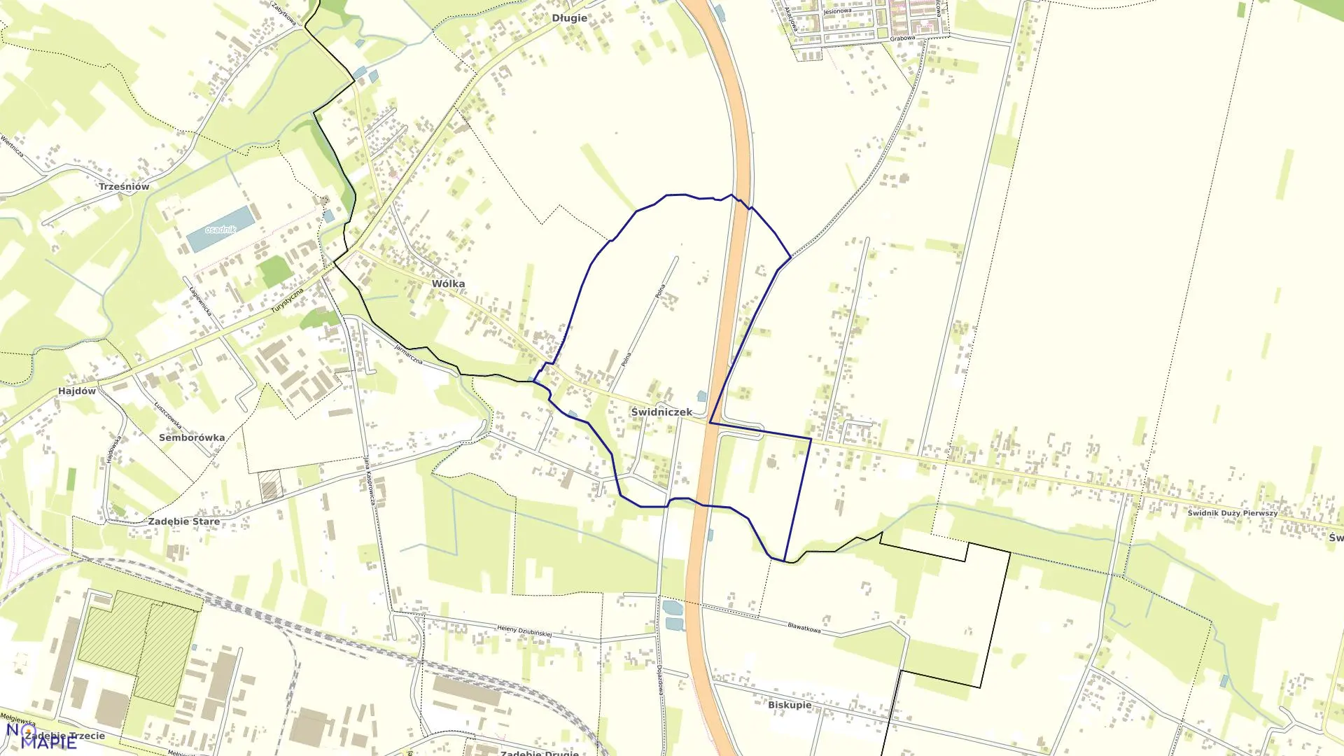 Mapa obrębu ŚWIDNICZEK w gminie Wólka